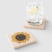  Geel Zonnebloem Onderzetter (Zijkant)