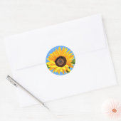 Geel Zonnebloem Sticker Blauw Sky (Envelop)