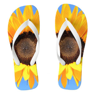 Geel Zonnebloem Teenslippers Blue Sky