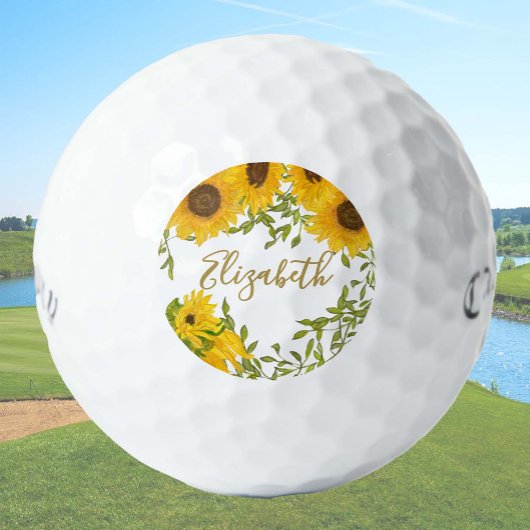 Geel Zonnebloemen Bloemen custom dames Callaway Golfballen