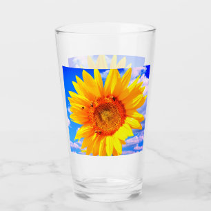 geel zonnebloemglas glas