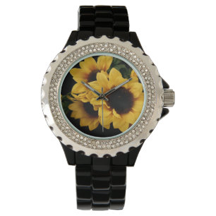 Geel zonnebloemhorloge horloge