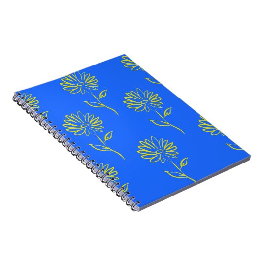 Geel zonnebloempatroon notitieboek (Rechterzijde)