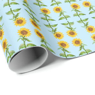 Geel zonnebloempel cadeaupapier