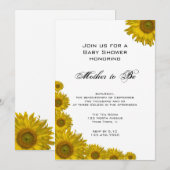 Geel zonnebloempje Baby shower Kaart (Voorkant / Achterkant)