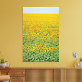 Geel zonnebloemveld canvas afdruk (Insitu (Woonkamer))