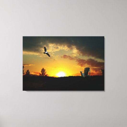 Geel zonsonderdgrijsmagerstaafje met gerasterd can canvas afdruk (Voorkant)
