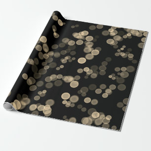 Geel Zwart Abstract Bubble Bokeh Pattern Cadeaupapier
