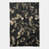 Geel Zwart Abstract Bubble Bokeh Pattern Theedoek (Verticaal)