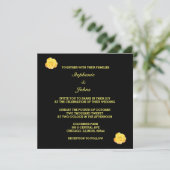 Geel zwart bloementuin Elegant Classy Bruiloft (Staand voorkant)