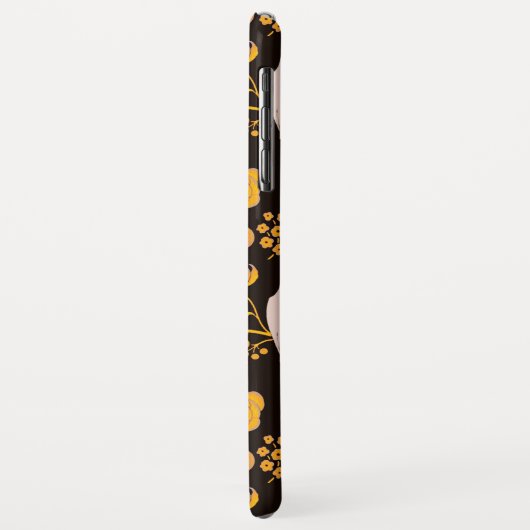 GEEL ZWART BLOEMIG, PAPEGAAIEN EDELSTEEN MONOGRAM Case-Mate iPhone CASE (Achterkant/links)