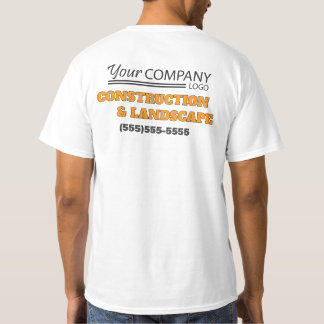 Geel, zwart buitenzakelijk bedrijfsschild met logo t-shirt