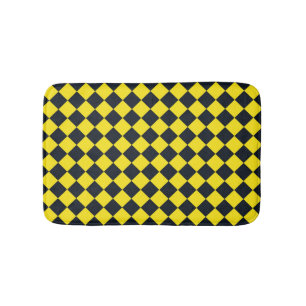 Geel Zwart Checker Diamant Patroon Badmat