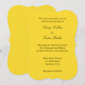 Geel Zwart Eenvoudige Trouw Uitnodiging (Voorkant / Achterkant)