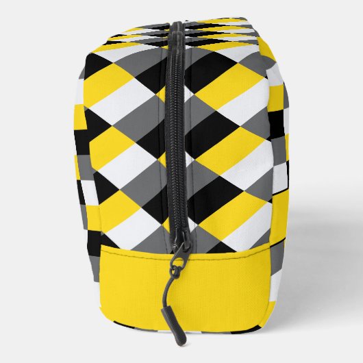 Geel, zwart en grijs kleurencombinatie toilettasje (Rechts)