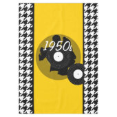 Geel, zwart en wit  ingecheckt tafelkleed (Voorkant)