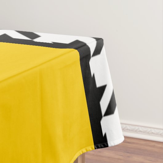Geel, zwart en wit  ingecheckt tafelkleed (Voorbeeld)