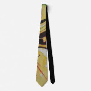 geel zwart en wit spatten kleurrijk abstract stropdas