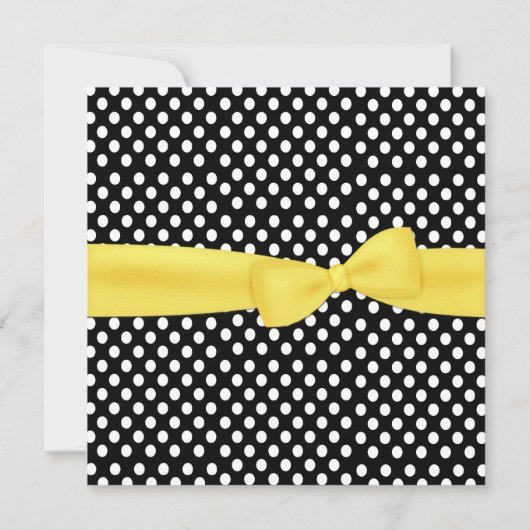 Geel, Zwart en Wit zoet 16 Uitnodiging (Achterkant)