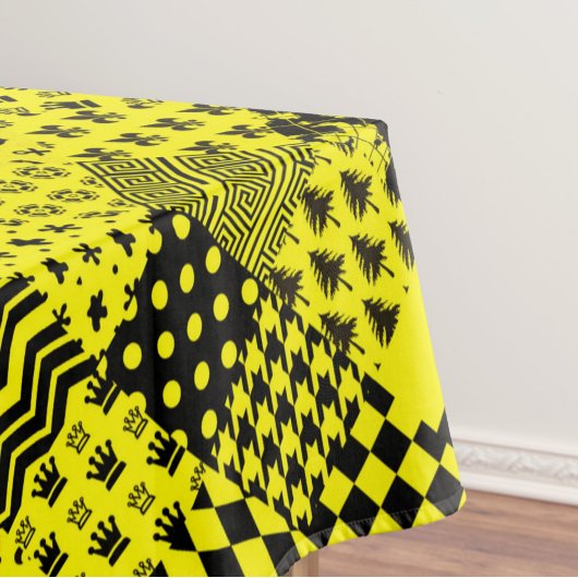 Geel Zwart Gemengde Patchwork Ontwerp Patchwork Tafelkleed