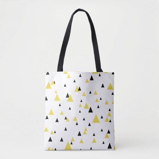 Geel & Zwart Geometrisch Patroon Gepersonaliseerde Tote Bag (Voorkant)
