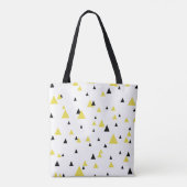 Geel & Zwart Geometrisch Patroon Gepersonaliseerde Tote Bag (Achterkant)