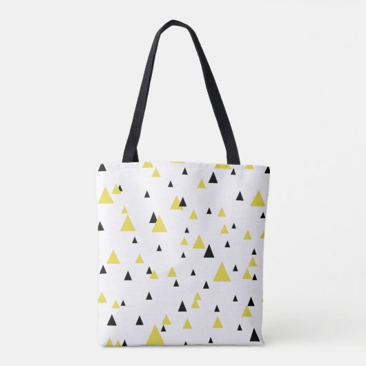 Geel & Zwart Geometrisch Patroon Gepersonaliseerde Tote Bag (Achterkant)