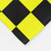 Geel zwart geruit controlepatroon fleece deken (Hoek)
