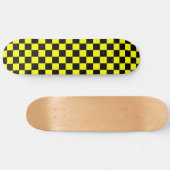 Geel zwart geruit controlepatroon skateboard (Horizontaal)