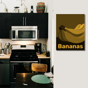 Geel & Zwart Keuken Muur Decoratie - Poster