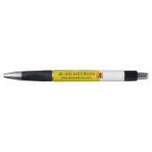 Geel Zwart Kleur Geblokkeerd Monogram Naam Modern Pen (Voorkant)
