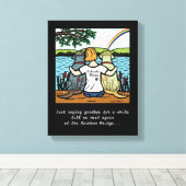 Geel & Zwart Labrador Engelen en Moeder 3 Canvas Afdruk (Insitu (Houten vloer))