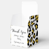 Geel Zwart Leopard Animal Print met Monogram Bedankdoosjes (Geopend)