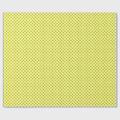 Geel | Zwart polka dot inpakpapier (Vlak)