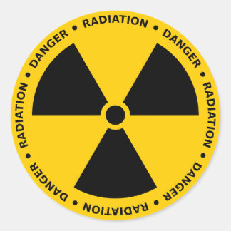 Geel & Zwart Radiation Warning Sticker