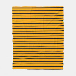Geel zwart retro streep patroon fleece deken