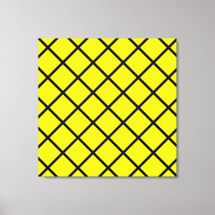 Geel zwart snijlijndoek canvas afdruk