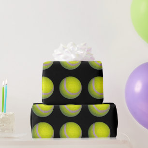 Geel-Zwart Tennisbalpatroon, Cadeaupapier