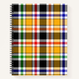 Geel Zwart Veelkleurig Flanel Plaid Tartan Notitieboek