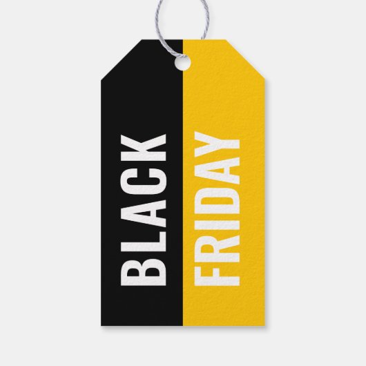 Geel Zwart Vrijdag SALE Kleding Hang Prijs Label Cadeaulabel (Achterkant)