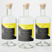 Geel Zwart Wavy Zilver met Logo Product Labels Likeurfles Etiket (Flessen)