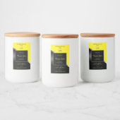 Geel Zwart Wavy Zilver met Logo Product Labels Voedselcontainer Etiket (Flessen)