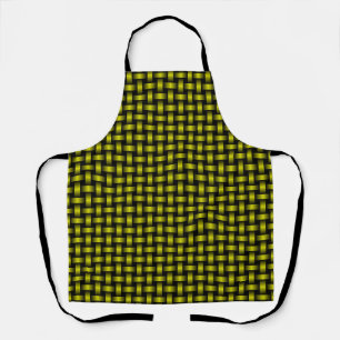 Geel Zwart Weave Pattern All-Over Print Schort