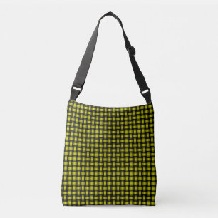 geel zwart weefpatroon crossbody tas