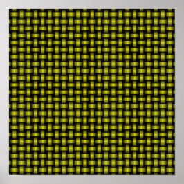 Geel Zwart Weefpatroon Poster
