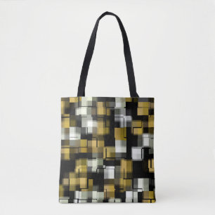 Geel zwart wit Abstract patroon Draagtas
