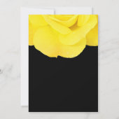 Geel Zwart Wit Bloemen Roos Eenvoudige Huwelijk Kaart (Achterkant)