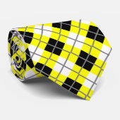 Geel, zwart, wit en grijs stropdas (Opgerold)
