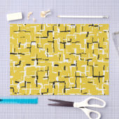 Geel zwart wit modern patroon tissuepapier (Craft)