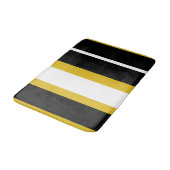 Geel Zwart Witte Strepen Bijenstreep Badmat (Gekanteld)